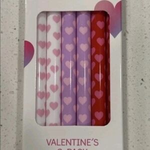 Valentine's Heart Pattern Party Straws - 3 Pack